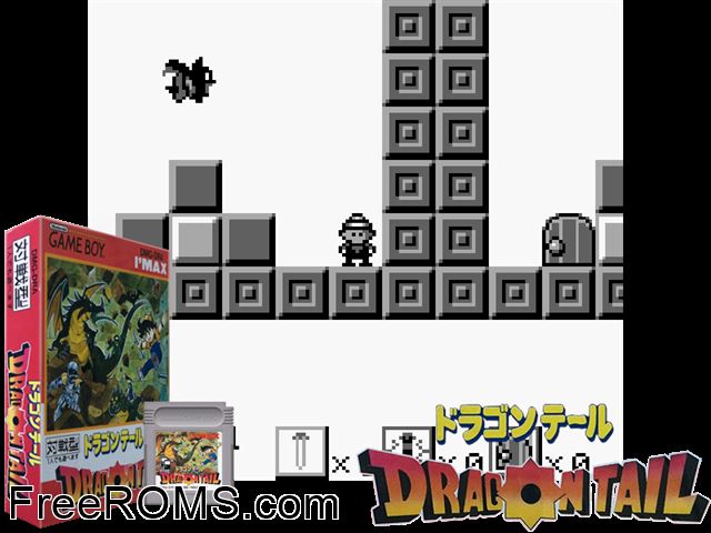 Dragon Tail (Japan) Gameboy Color game showing 3D box cover and gameplay screenshot