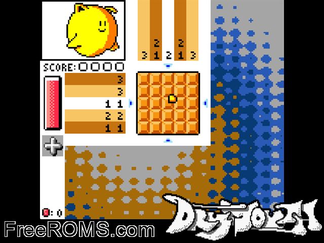 Drymouth (Public Domain) Gameboy Color game showing 3D box cover and gameplay screenshot