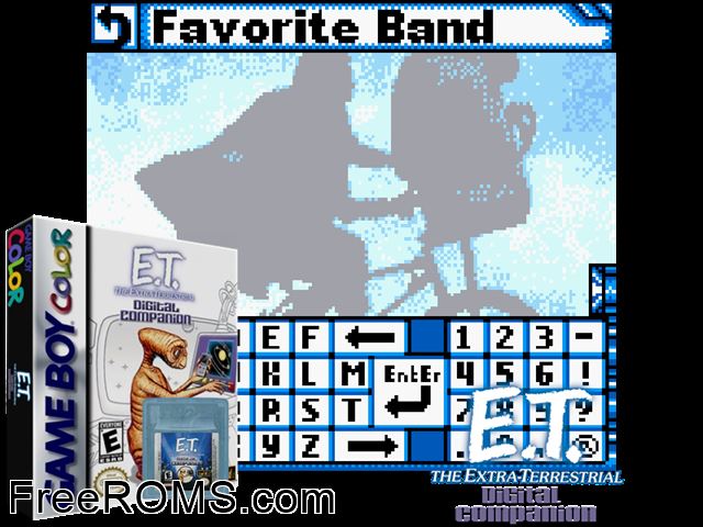E.T. The Extra Terrestrial - Digital Companion Gameboy Color game showing 3D box cover and gameplay screenshot