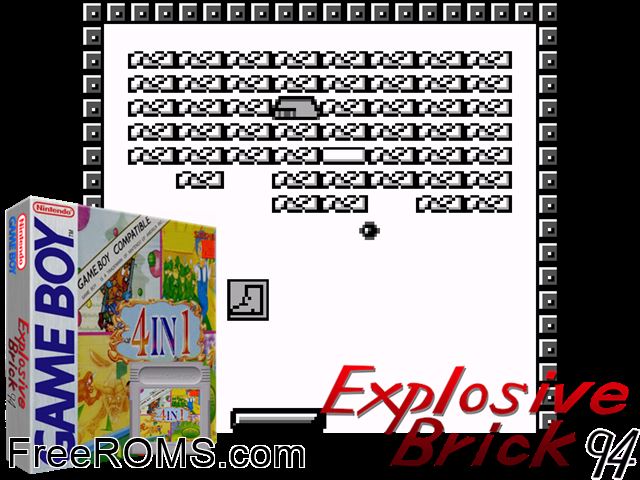 Explosive Brick 94 Gameboy Color game showing 3D box cover and gameplay screenshot