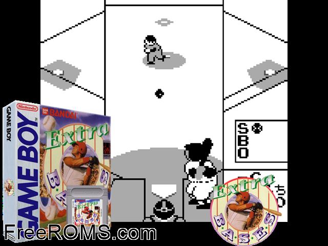 Extra Bases! Gameboy Color game showing 3D box cover and gameplay screenshot