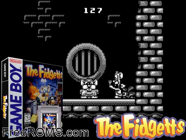 Fidgetts, The Gameboy Color game showing 3D box cover and gameplay screenshot