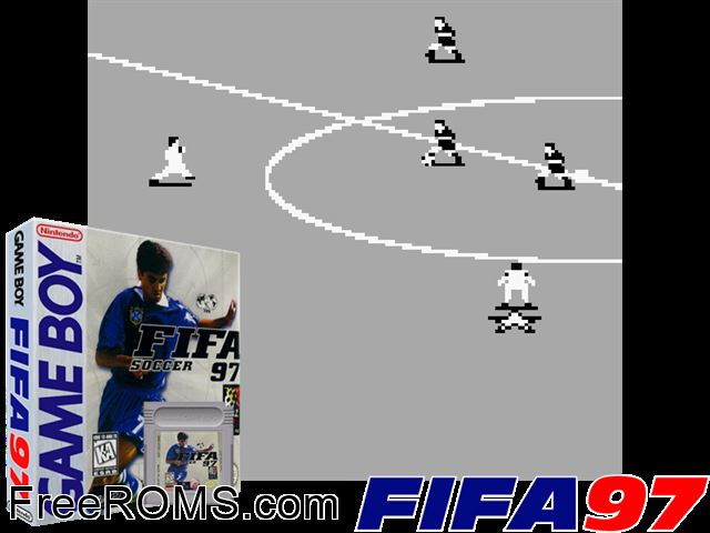 Fifa Soccer 97 Gameboy Color game showing 3D box cover and gameplay screenshot