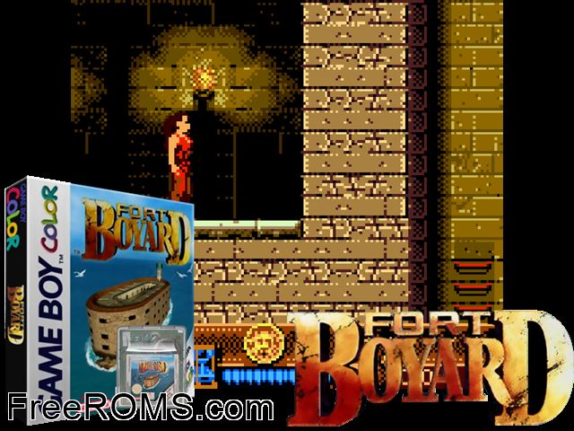 Fort Boyard Gameboy Color game showing 3D box cover and gameplay screenshot