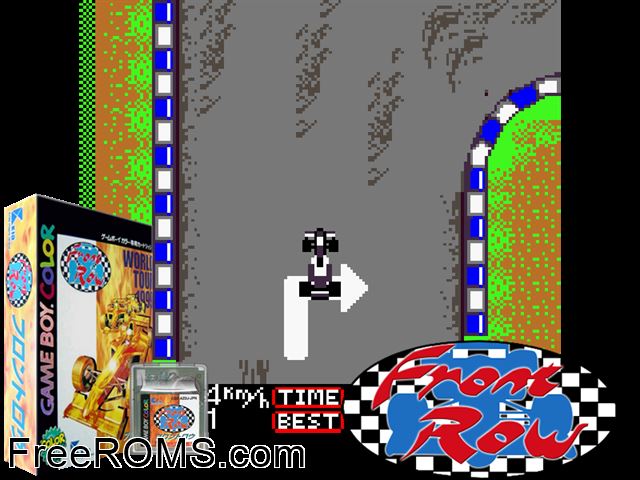 Front Row (Japan) Gameboy Color game showing 3D box cover and gameplay screenshot