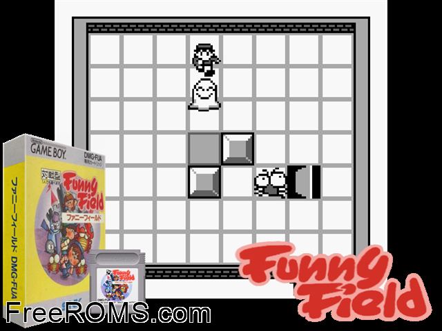Funny Field (Japan) Gameboy Color game showing 3D box cover and gameplay screenshot