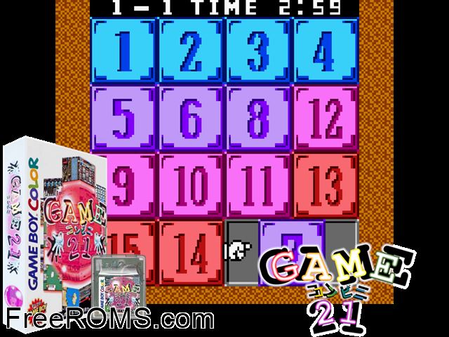 Game Conveni 21 (Japan) Gameboy Color game showing 3D box cover and gameplay screenshot