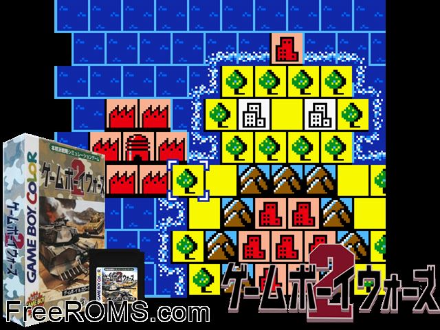 Gameboy Wars 2 Gameboy Color game showing 3D box cover and gameplay screenshot