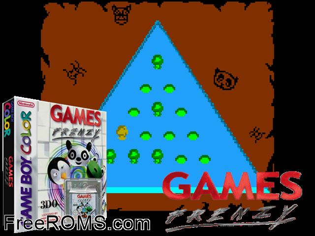 Games Frenzy Gameboy Color game showing 3D box cover and gameplay screenshot