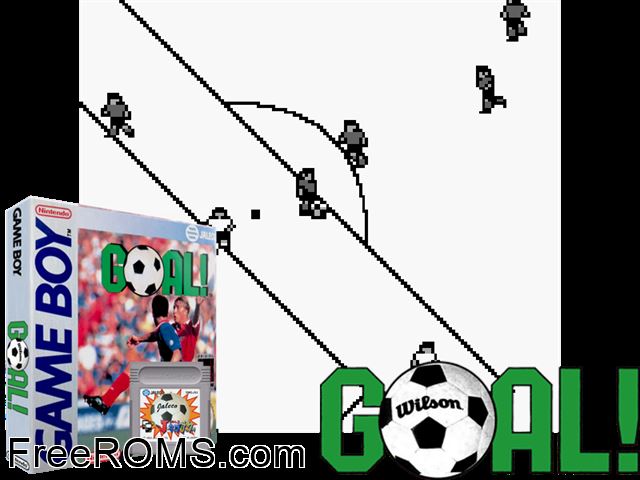 Goal! Gameboy Color game showing 3D box cover and gameplay screenshot