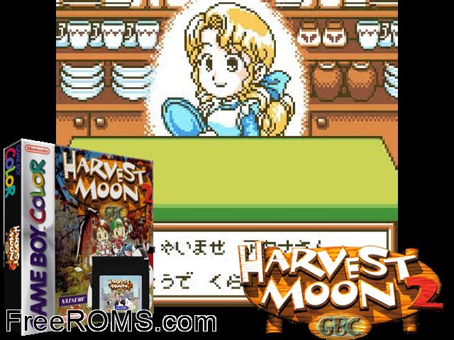 Harvest Moon 2 Gbc Gameboy Color game showing 3D box cover and gameplay screenshot