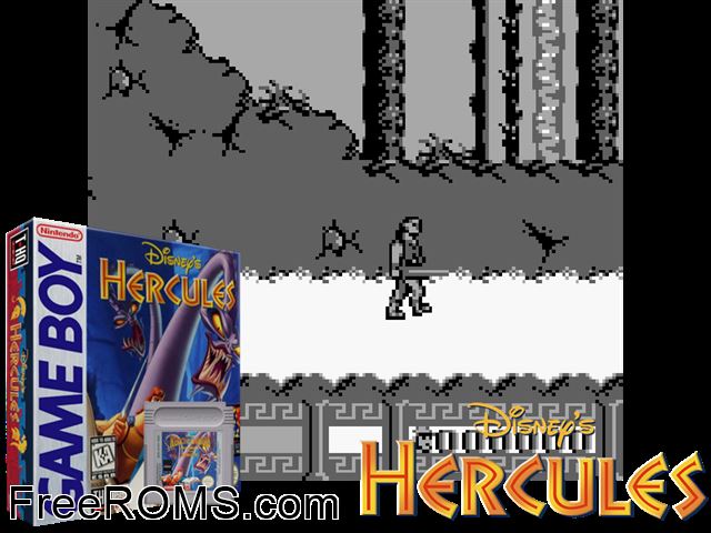 Hercules Gameboy Color game showing 3D box cover and gameplay screenshot