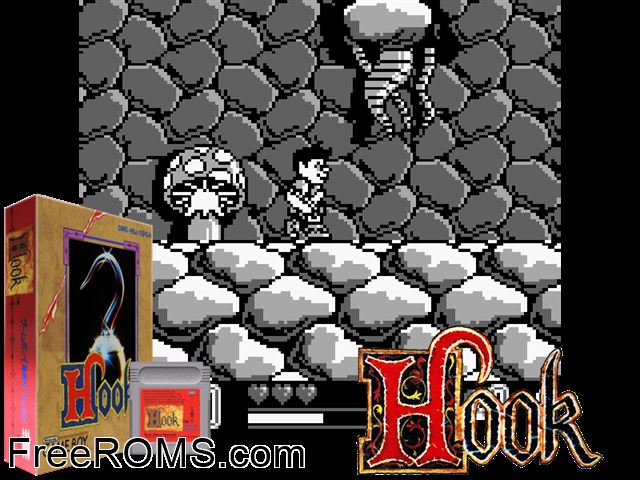 Hook (Japan) Gameboy Color game showing 3D box cover and gameplay screenshot