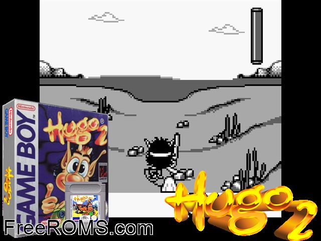 Hugo 2 (Germany) Gameboy Color game showing 3D box cover and gameplay screenshot
