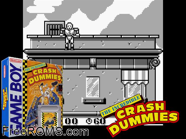 Incredible Crash Dummies, The Gameboy Color game showing 3D box cover and gameplay screenshot