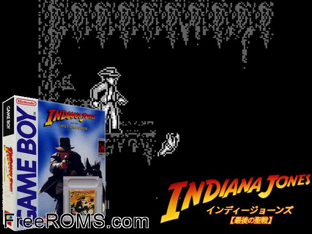 Indiana Jones And The Last Crusade Gameboy Color game showing 3D box cover and gameplay screenshot