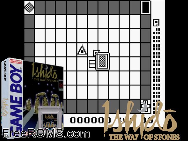 Ishido Gameboy Color game showing 3D box cover and gameplay screenshot