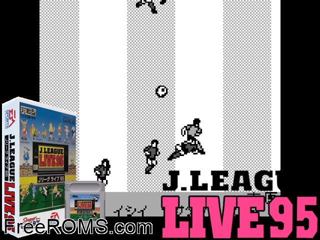 J.League Live 95 (Japan) Gameboy Color game showing 3D box cover and gameplay screenshot