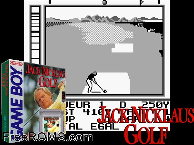 Jack Nicklaus Golf Gameboy Color game showing 3D box cover and gameplay screenshot