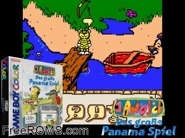 Janosch - Das Grosse Panama-Spiel (Germany) Gameboy Color game showing 3D box cover and gameplay screenshot