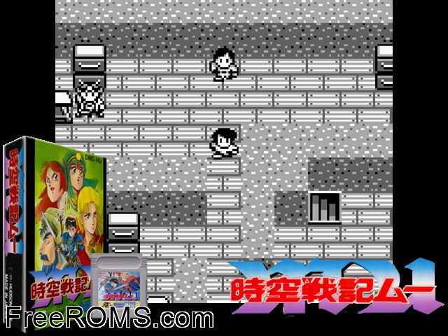 Jikuu Senki Mu (Japan) Gameboy Color game showing 3D box cover and gameplay screenshot