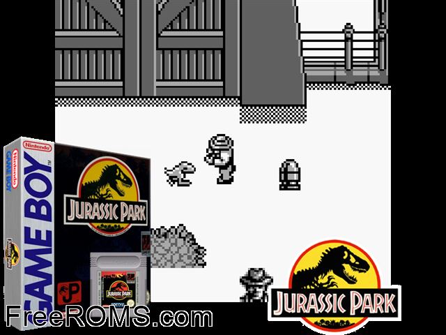 Jurassic Park 3 Gameboy Color game showing 3D box cover and gameplay screenshot
