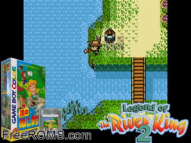 Kawa No Nushi Tsuri 4 (Japan) Gameboy Color game showing 3D box cover and gameplay screenshot