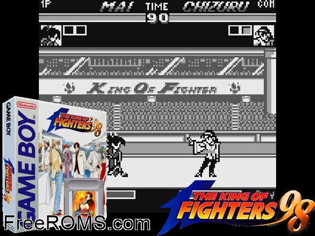 King Of Fighters 98, The Gameboy Color game showing 3D box cover and gameplay screenshot