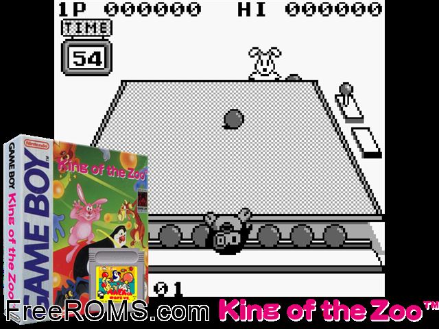 King Of The Zoo (Japan) Gameboy Color game showing 3D box cover and gameplay screenshot