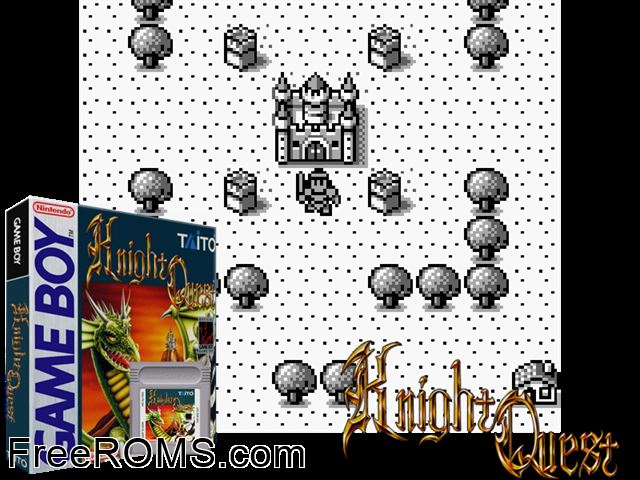 Knight Quest Gameboy Color game showing 3D box cover and gameplay screenshot