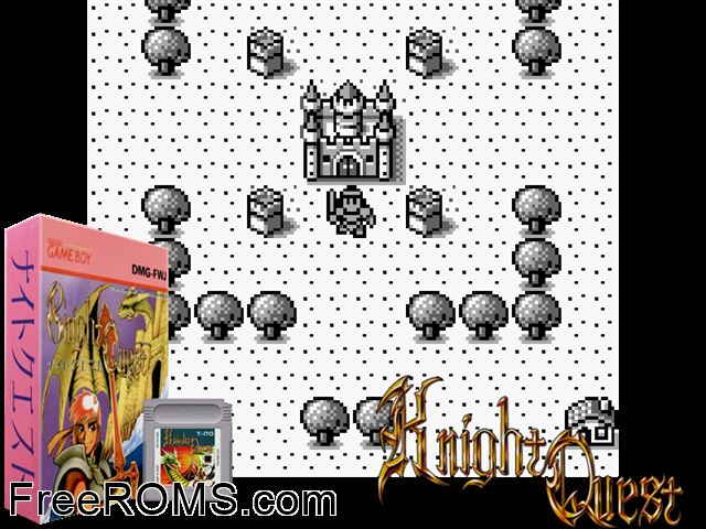 Knight Quest (Japan) Gameboy Color game showing 3D box cover and gameplay screenshot