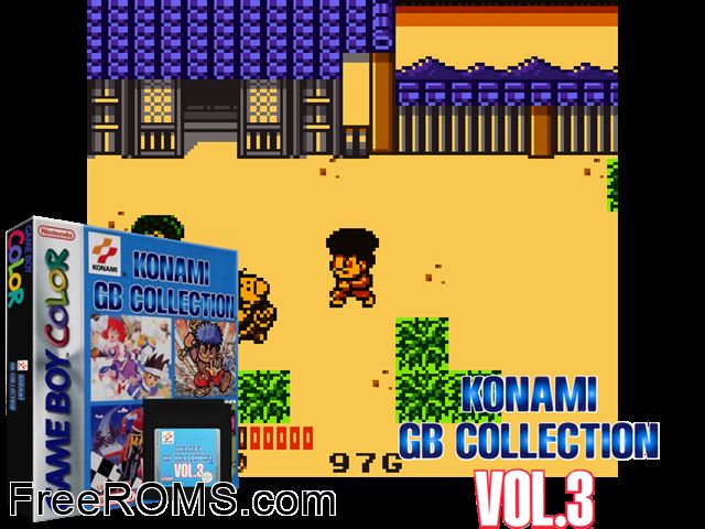 Konami Gb Collection Vol.3 Gameboy Color game showing 3D box cover and gameplay screenshot