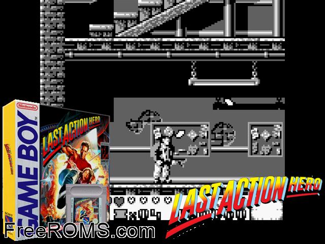 Last Action Hero Gameboy Color game showing 3D box cover and gameplay screenshot