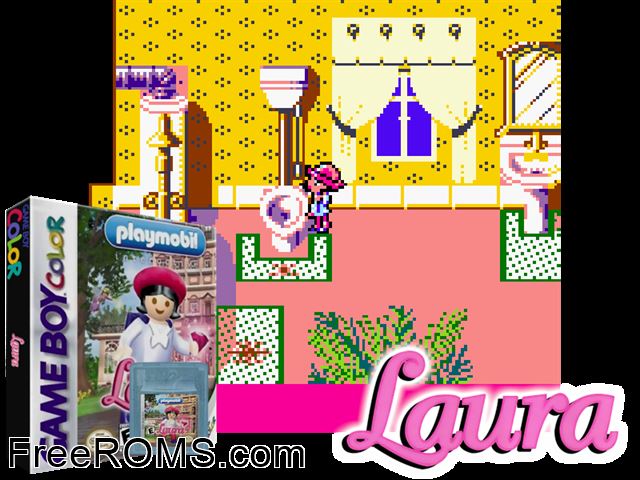Laura Gameboy Color game showing 3D box cover and gameplay screenshot