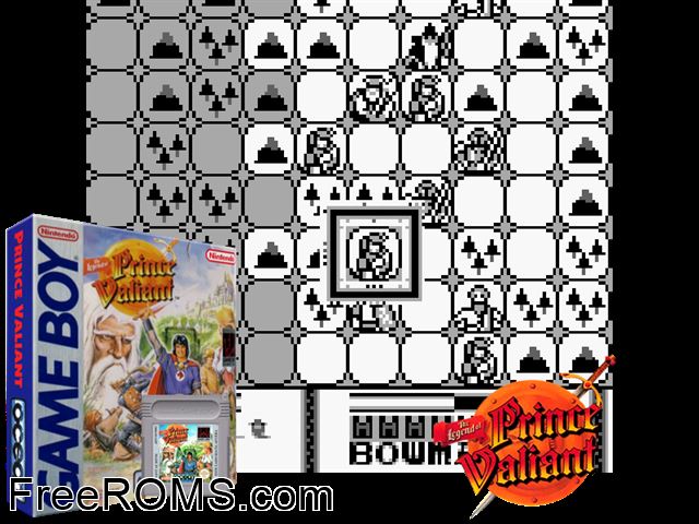 Legend Of Prince Valiant, The Gameboy Color game showing 3D box cover and gameplay screenshot