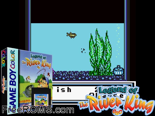 Legend Of The River King Gb Gameboy Color game showing 3D box cover and gameplay screenshot