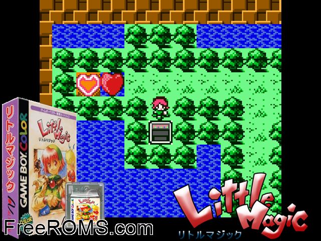 Little Magic (German) Gameboy Color game showing 3D box cover and gameplay screenshot