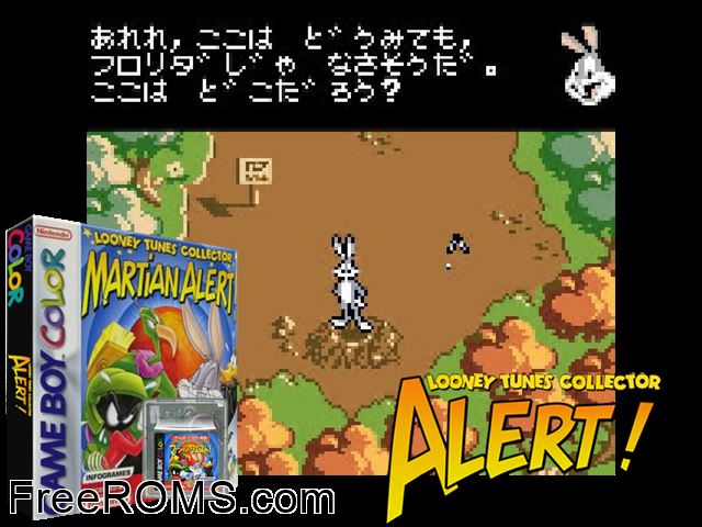 Looney Tunes Collector - Martian Alert! Gameboy Color game showing 3D box cover and gameplay screenshot