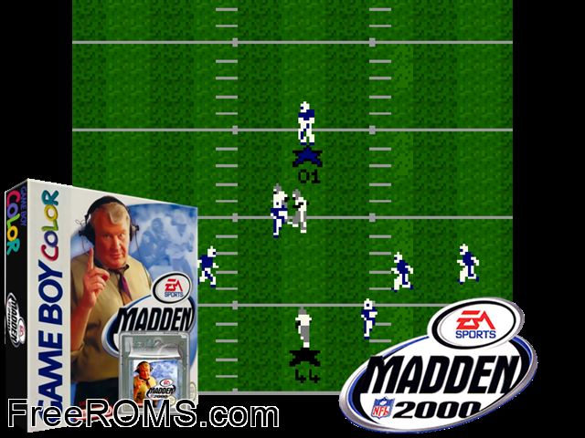 Madden Nfl 2000 Gameboy Color game showing 3D box cover and gameplay screenshot