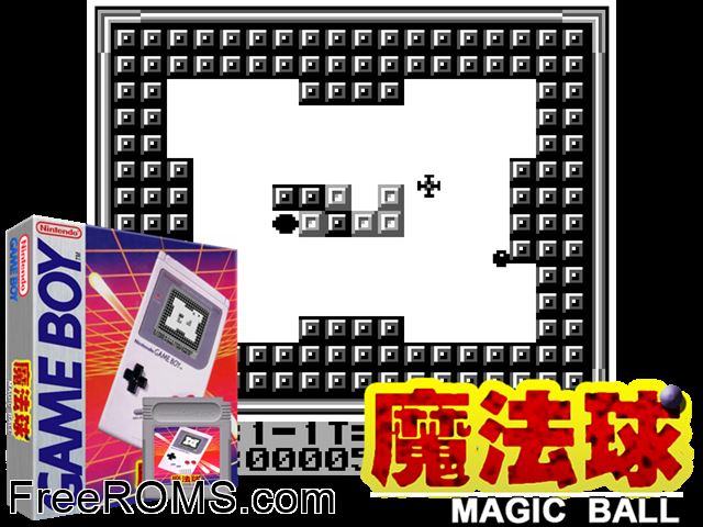 Magic Ball Gameboy Color game showing 3D box cover and gameplay screenshot
