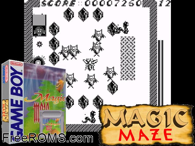 Magic Maze Gameboy Color game showing 3D box cover and gameplay screenshot