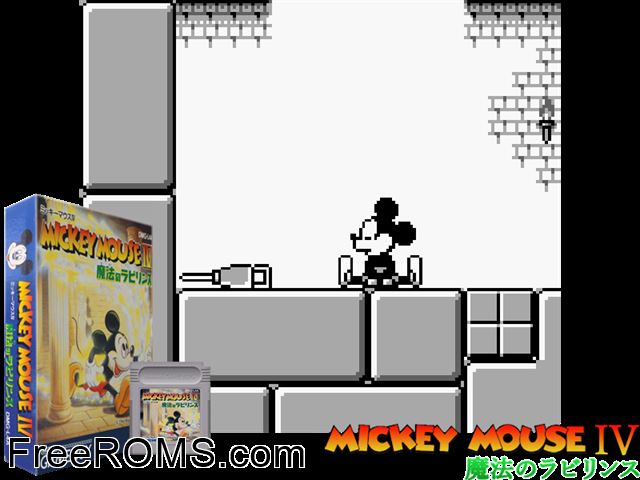 Mickey Mouse Iv (Japan) Gameboy Color game showing 3D box cover and gameplay screenshot