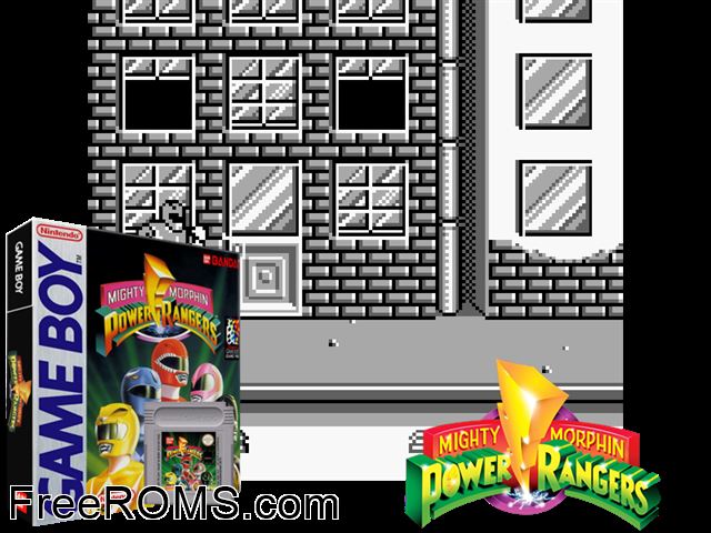 Mighty Morphin Power Rangers Gameboy Color game showing 3D box cover and gameplay screenshot