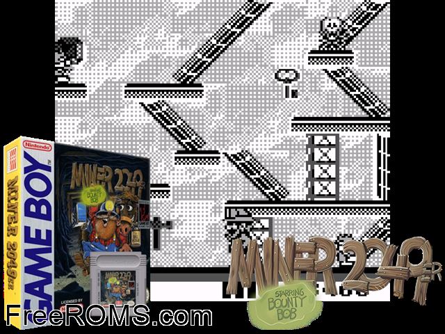 Miner 2049er Gameboy Color game showing 3D box cover and gameplay screenshot