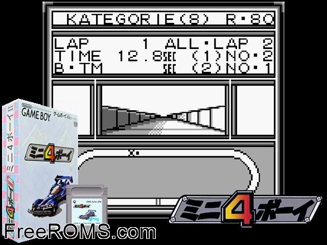 Mini 4 Boy (Japan) Gameboy Color game showing 3D box cover and gameplay screenshot