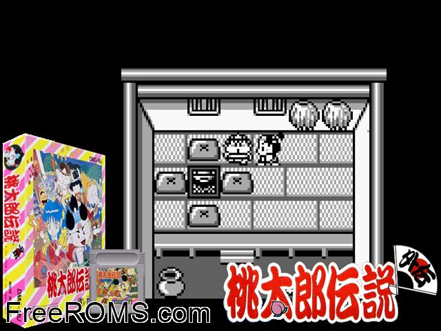Momotarou Densetsu Gaiden (Japan) Gameboy Color game showing 3D box cover and gameplay screenshot