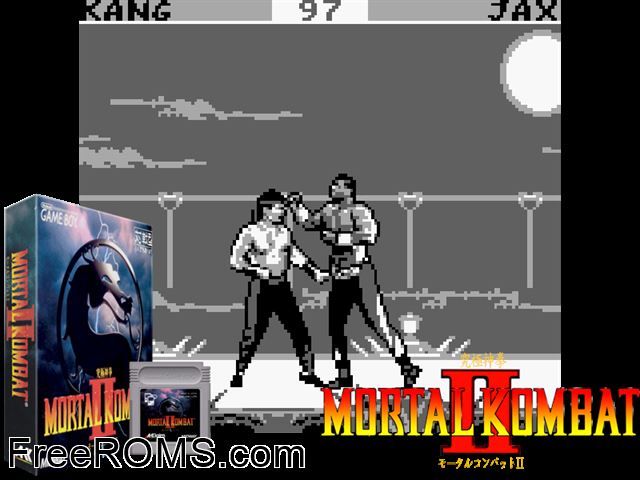 Mortal Kombat Ii (Japan) Gameboy Color game showing 3D box cover and gameplay screenshot