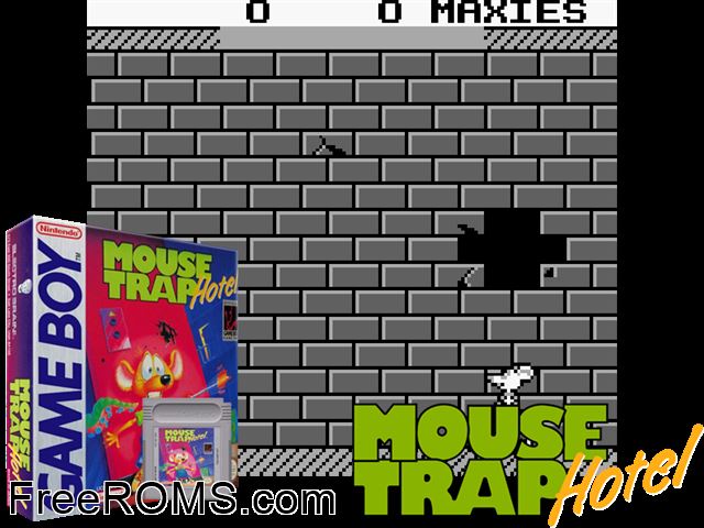Mousetrap Hotel Gameboy Color game showing 3D box cover and gameplay screenshot