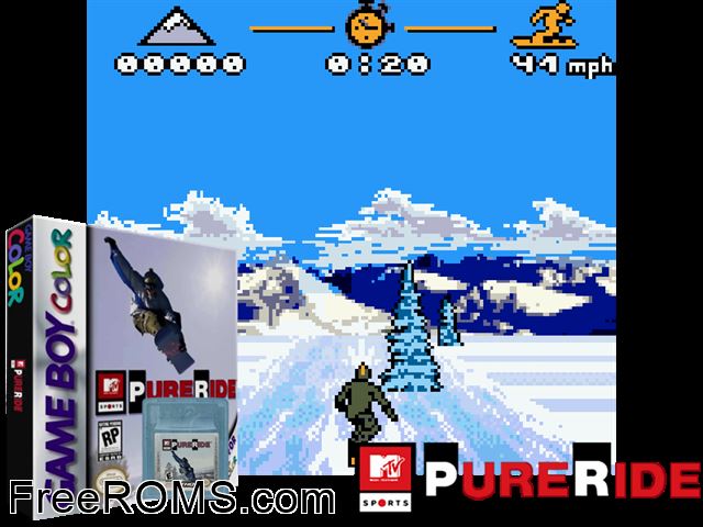 Mtv Sports - Pure Ride Gameboy Color game showing 3D box cover and gameplay screenshot
