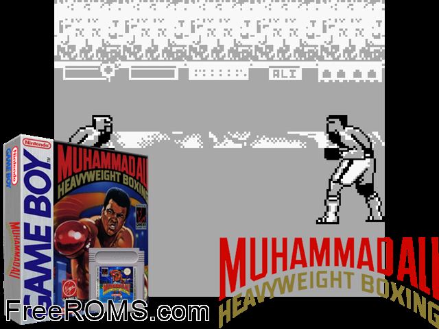 Muhammad Alis Boxing Gameboy Color game showing 3D box cover and gameplay screenshot